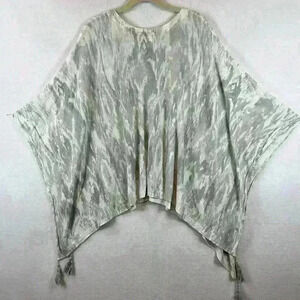 JJILL J JILL Elegant Silver Women's Sweater Poncho Tunic Layering Casual Leisure